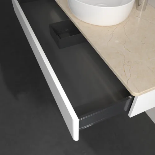 Bild von VILLEROY BOCH Antao Waschbeckenunterschrank, mit Beleuchtung, 1 Auszug, 1200 x 190 x 500 mm, Front ohne Struktur, White Matt Lacquer / Botticino #L10053MT