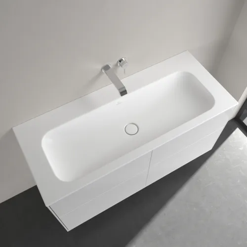 Bild von VILLEROY BOCH Finion Schrankwaschtisch, 1200 x 500 x 160 mm, Stone White CeramicPlus, ohne Überlauf #4164C3RW