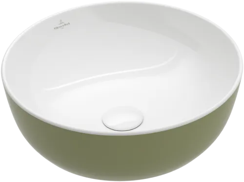 VILLEROY BOCH Artis Surface-mounted washbasin, 430 x 430 x 130 mm, Sage Green, without overflow #417943BCS8 resmi