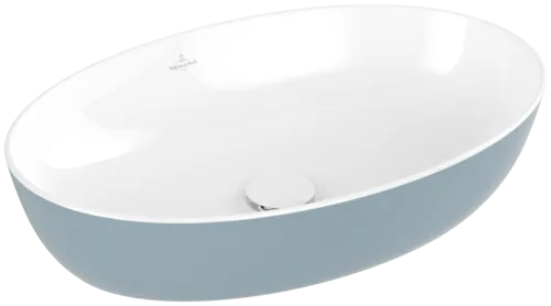 Зображення з  VILLEROY BOCH Artis Surface-mounted washbasin, 610 x 410 x 130 mm, Frozen, without overflow #419861BCS6