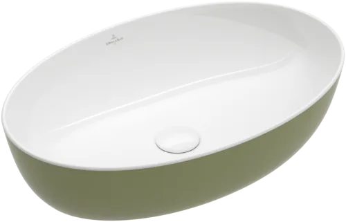 Зображення з  VILLEROY BOCH Artis Surface-mounted washbasin, 610 x 410 x 130 mm, Sage Green, without overflow #419861BCS8