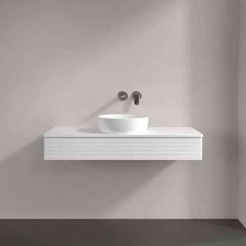 Bild von VILLEROY BOCH Antao Waschbeckenunterschrank, 1 Auszug, 1200 x 190 x 500 mm, Front mit Struktur, White Matt Lacquer / White Matt Lacquer #K10110MT