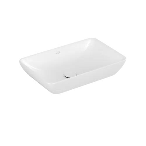 Bild von VILLEROY BOCH Venticello Halbeinbau-Aufsatzwaschbecken, 555 x 360 x 110 mm, Stone White CeramicPlus, mit Überlauf #411355RW