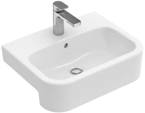 Picture of VILLEROY BOCH Architectura Semi-recessed washbasin, 550 x 430 x 170 mm, White Alpin, without overflow, unground #41905601