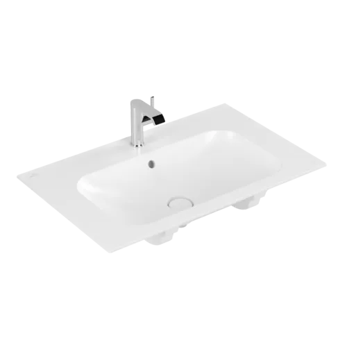εικόνα του VILLEROY BOCH Finion Vanity washbasin, 800 x 500 x 160 mm, Stone White CeramicPlus, with concealed overflow, unground #416484RW