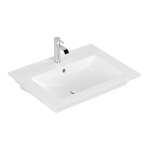 VILLEROY BOCH Venticello Washbasin, 655 x 500 x 170 mm, Stone White CeramicPlus, with overflow #412465RW resmi