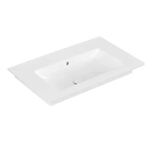 Picture of VILLEROY BOCH Venticello Vanity washbasin, 800 x 500 x 165 mm, Stone White CeramicPlus, with overflow #41048JRW