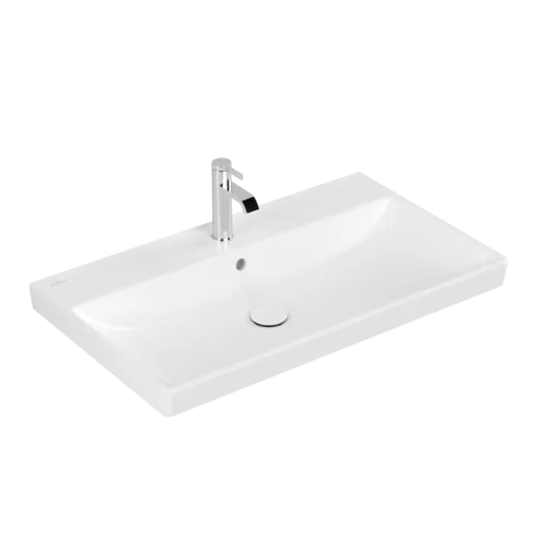 Picture of VILLEROY BOCH Avento Vanity washbasin, 800 x 470 x 165 mm, Stone White CeramicPlus, with overflow #415680RW