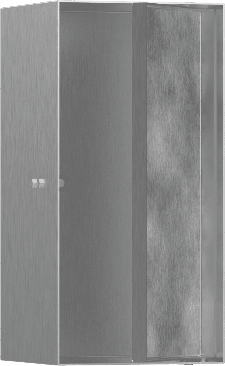 Зображення з  HANSGROHE XtraStoris Rock Wall niche with tileable door 300/150/140 #56088800 - Brushed Stainless Steel