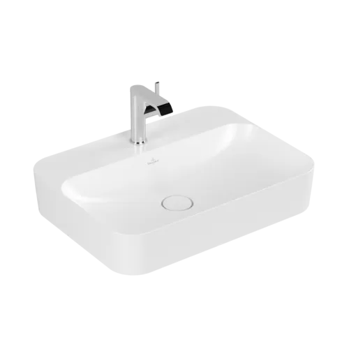 VILLEROY BOCH Finion Surface-mounted washbasin, 600 x 445 x 115 mm, Stone White CeramicPlus, without overflow #414261RW resmi