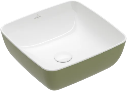 VILLEROY BOCH Artis Surface-mounted washbasin, 410 x 410 x 130 mm, Sage Green, without overflow #417841BCS8 resmi