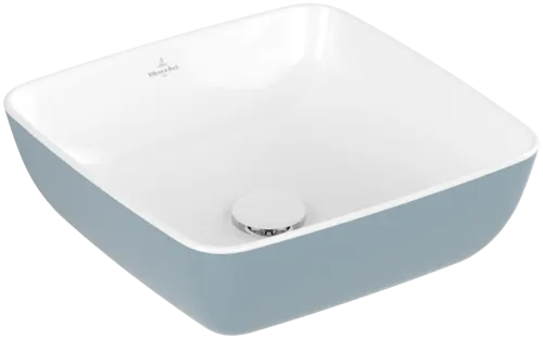 Зображення з  VILLEROY BOCH Artis Surface-mounted washbasin, 410 x 410 x 130 mm, Frozen, without overflow #417841BCS6