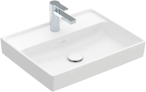 Picture of VILLEROY BOCH Collaro Washbasin, 550 x 440 x 160 mm, Stone White CeramicPlus, without overflow #4A3356RW