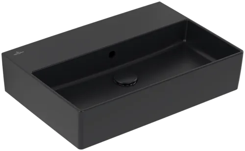 Зображення з  VILLEROY BOCH Memento 2.0 Washbasin, 600 x 420 x 135 mm, Pure Black CeramicPlus, with overflow, ground #4A226JR7