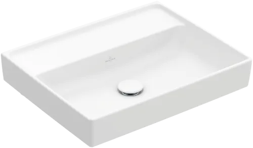 Picture of VILLEROY BOCH Collaro Washbasin, 550 x 440 x 160 mm, Stone White CeramicPlus, without overflow #4A3358RW