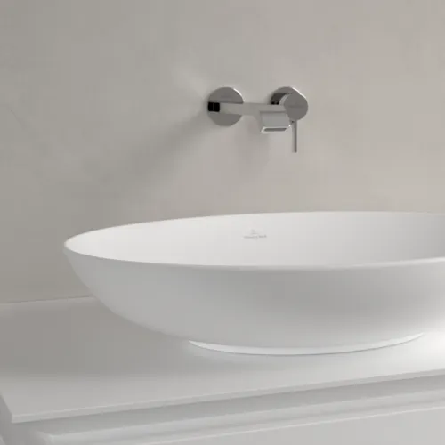Bild von VILLEROY BOCH Loop & Friends Aufsatzwaschbecken, 620 x 420 x 120 mm, Stone White CeramicPlus, mit Überlauf #4A4800RW