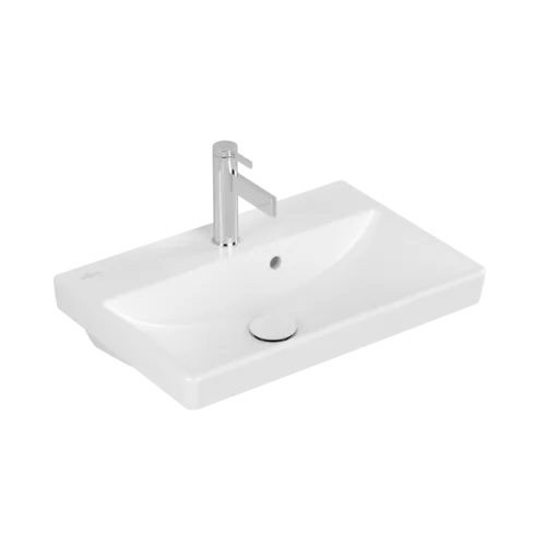 Picture of VILLEROY BOCH Avento Washbasin Compact, 550 x 370 x 180 mm, Stone White CeramicPlus, with overflow #4A0055RW