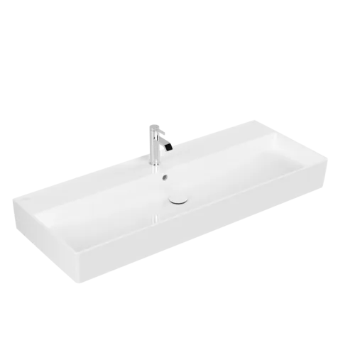 Зображення з  VILLEROY BOCH Memento 2.0 Washbasin, 1200 x 470 x 150 mm, White Alpin CeramicPlus, with overflow, ground #4A22CLR1