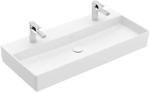 Picture of VILLEROY BOCH Memento 2.0 Washbasin, 1000 x 470 x 135 mm, Stone White CeramicPlus, without overflow, ground #4A221KRW