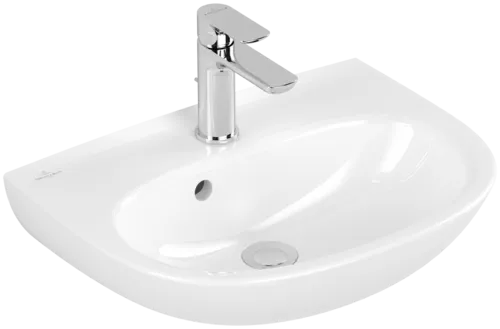 Bild von VILLEROY BOCH O.novo Handwaschbecken, 500 x 380 x 160 mm, Weiß Alpin CeramicPlus, mit Überlauf #434050R1