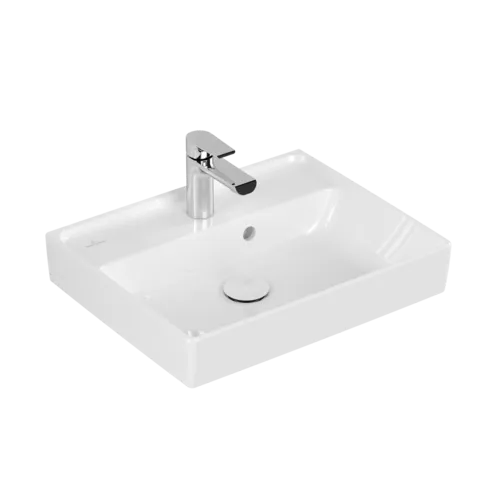 Bild von VILLEROY BOCH Collaro Handwaschbecken, 500 x 400 x 150 mm, Weiß Alpin CeramicPlus, mit Überlauf #433450R1