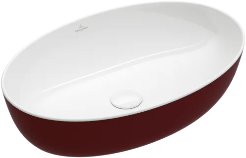 Зображення з  VILLEROY BOCH Artis Surface-mounted washbasin, 610 x 410 x 130 mm, Bordeaux, without overflow #419861BCS9