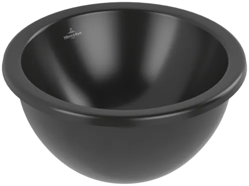 VILLEROY BOCH Loop & Friends Undercounter washbasin, 330 x 330 x 190 mm, Pure Black CeramicPlus, without overflow #4A5101R7 resmi