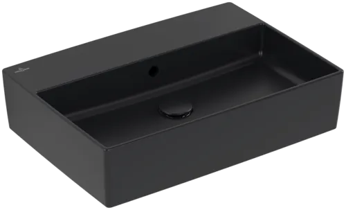 VILLEROY BOCH Memento 2.0 Surface-mounted washbasin, 600 x 420 x 140 mm, Pure Black CeramicPlus, with overflow #4A0762R7 resmi