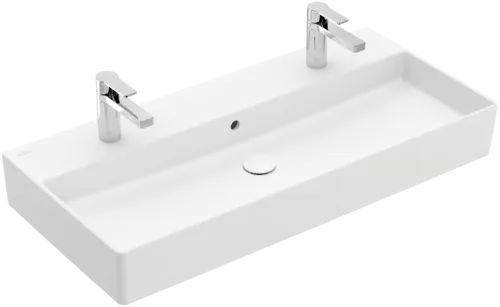 Picture of VILLEROY BOCH Memento 2.0 Washbasin, 1000 x 470 x 135 mm, Stone White CeramicPlus, with overflow #4A22A4RW