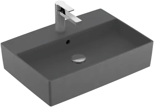 VILLEROY BOCH Memento 2.0 Surface-mounted washbasin, 600 x 420 x 140 mm, Graphite CeramicPlus, with overflow #4A0760I4 resmi