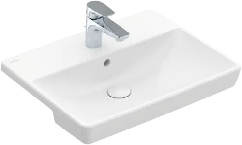 Зображення з  VILLEROY BOCH Avento Semi-recessed washbasin, 550 x 440 x 145 mm, White Alpin CeramicPlus, with overflow, unground #4A0655R1