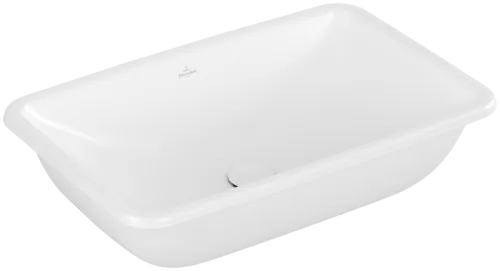 εικόνα του VILLEROY BOCH Loop & Friends Undercounter washbasin, 615 x 380 x 185 mm, Stone White CeramicPlus, with overflow #4A5800RW