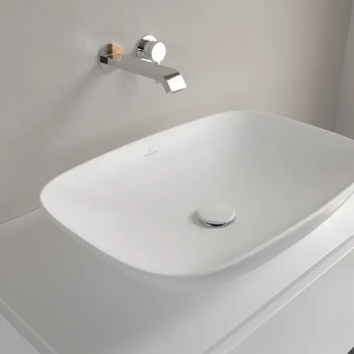 VILLEROY BOCH Loop & Friends Aufsatzwaschbecken, 620 x 420 x 120 mm, Stone White CeramicPlus, ohne Überlauf #4A5001RW, Bild 7