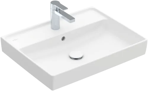 Picture of VILLEROY BOCH Collaro Washbasin, 600 x 470 x 160 mm, Stone White CeramicPlus, with overflow #4A3360RW