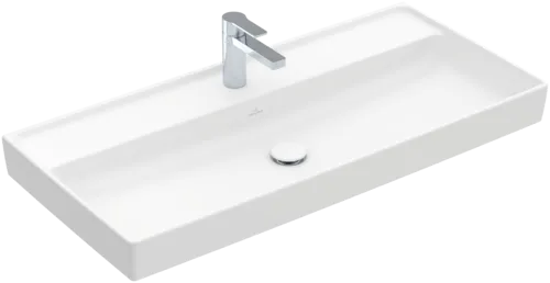 Picture of VILLEROY BOCH Collaro Vanity washbasin, 1000 x 470 x 160 mm, Stone White CeramicPlus, without overflow #4A33A2RW