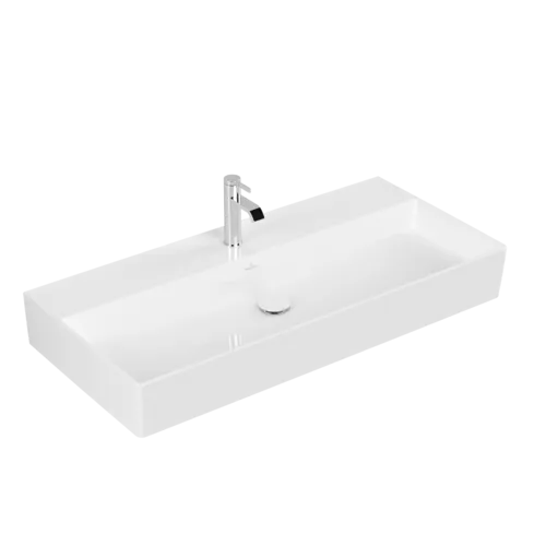 Зображення з  VILLEROY BOCH Memento 2.0 Washbasin, 1000 x 470 x 135 mm, White Alpin CeramicPlus, without overflow #4A22A2R1