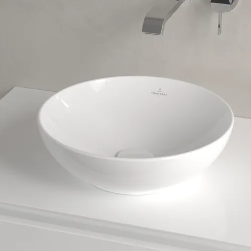 Bild von VILLEROY BOCH Loop & Friends Aufsatzwaschbecken, 380 x 380 x 120 mm, Weiß Alpin CeramicPlus, mit Überlauf #4A4500R1