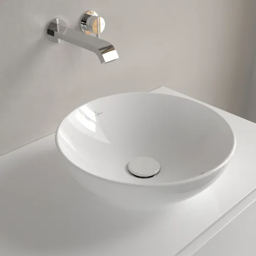 Bild von VILLEROY BOCH Loop & Friends Aufsatzwaschbecken, 380 x 380 x 120 mm, Weiß Alpin CeramicPlus, mit Überlauf #4A4500R1