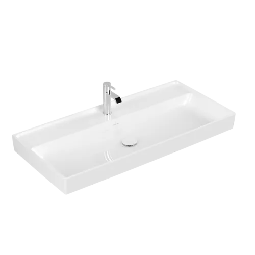 Picture of VILLEROY BOCH Collaro Vanity washbasin, 1000 x 470 x 160 mm, White Alpin CeramicPlus, without overflow #4A33A2R1