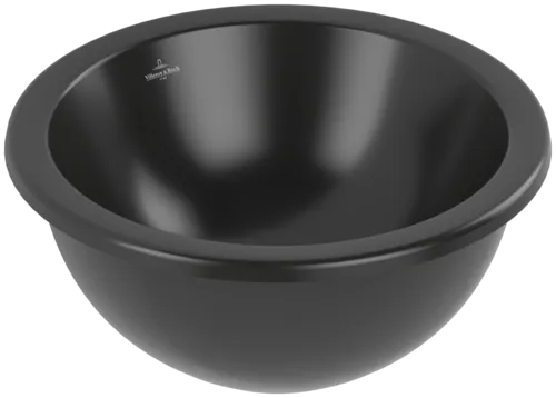VILLEROY BOCH Loop & Friends Undercounter washbasin, 380 x 380 x 210 mm, Pure Black CeramicPlus, without overflow #4A5201R7 resmi