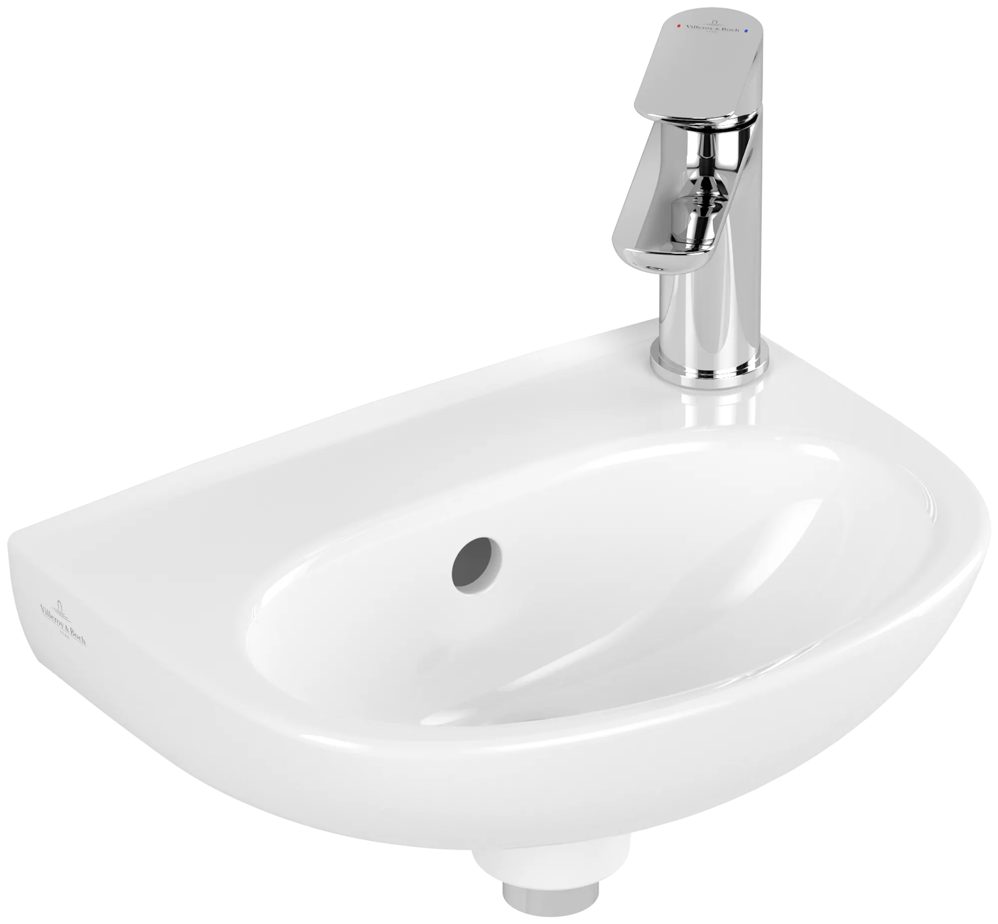 εικόνα του VILLEROY BOCH O.novo Handwashbasin, 360 x 275 x 145 mm, White Alpin, with overflow #43403601