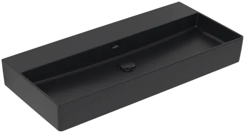 Picture of VILLEROY BOCH Memento 2.0 Washbasin, 1000 x 470 x 135 mm, Pure Black CeramicPlus, without overflow, ground #4A221FR7