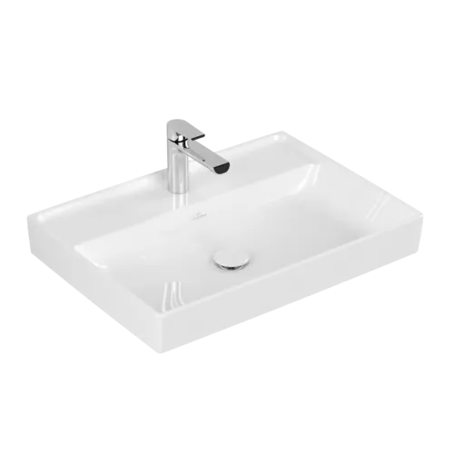 Picture of VILLEROY BOCH Collaro Washbasin, 650 x 470 x 160 mm, White Alpin CeramicPlus, without overflow #4A3366R1