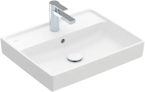 Picture of VILLEROY BOCH Collaro Washbasin, 550 x 440 x 160 mm, Stone White CeramicPlus, with overflow #4A3355RW
