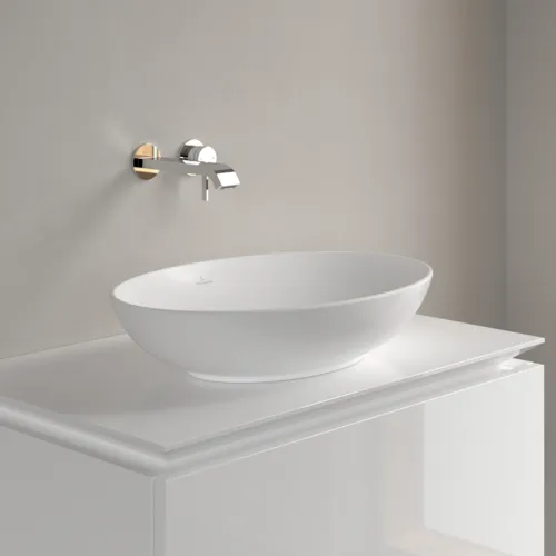 Bild von VILLEROY BOCH Loop & Friends Aufsatzwaschbecken, 560 x 380 x 120 mm, Stone White CeramicPlus, ohne Überlauf #4A4701RW