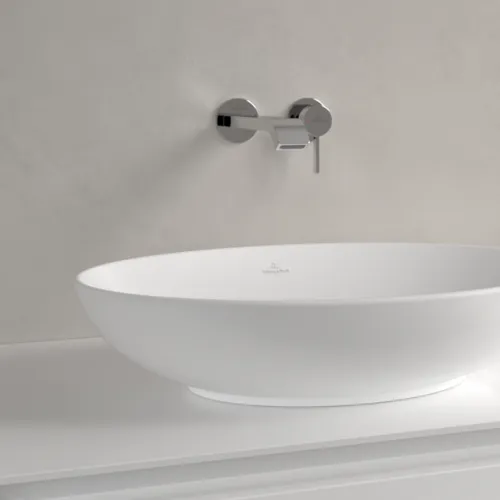 Bild von VILLEROY BOCH Loop & Friends Aufsatzwaschbecken, 560 x 380 x 120 mm, Stone White CeramicPlus, ohne Überlauf #4A4701RW