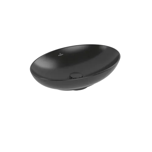 εικόνα του VILLEROY BOCH Loop & Friends Surface-mounted washbasin, 560 x 380 x 120 mm, Pure Black CeramicPlus, without overflow #4A4701R7