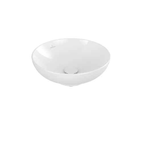 VILLEROY BOCH Loop & Friends Surface-mounted washbasin, 420 x 420 x 120 mm, White Alpin CeramicPlus, without overflow #4A4601R1 resmi