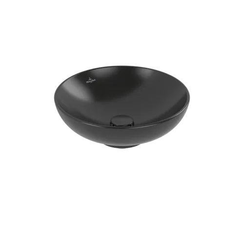 εικόνα του VILLEROY BOCH Loop & Friends Surface-mounted washbasin, 420 x 420 x 120 mm, Pure Black CeramicPlus, without overflow #4A4601R7
