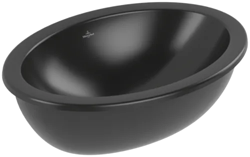 εικόνα του VILLEROY BOCH Loop & Friends Undercounter washbasin, 560 x 380 x 220 mm, Pure Black CeramicPlus, without overflow #4A5501R7